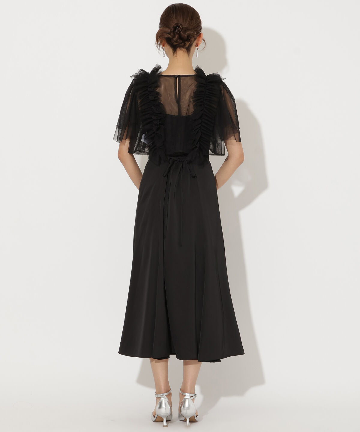 アンドクチュール「チュールフリルレイヤードドレス」|ドレス|