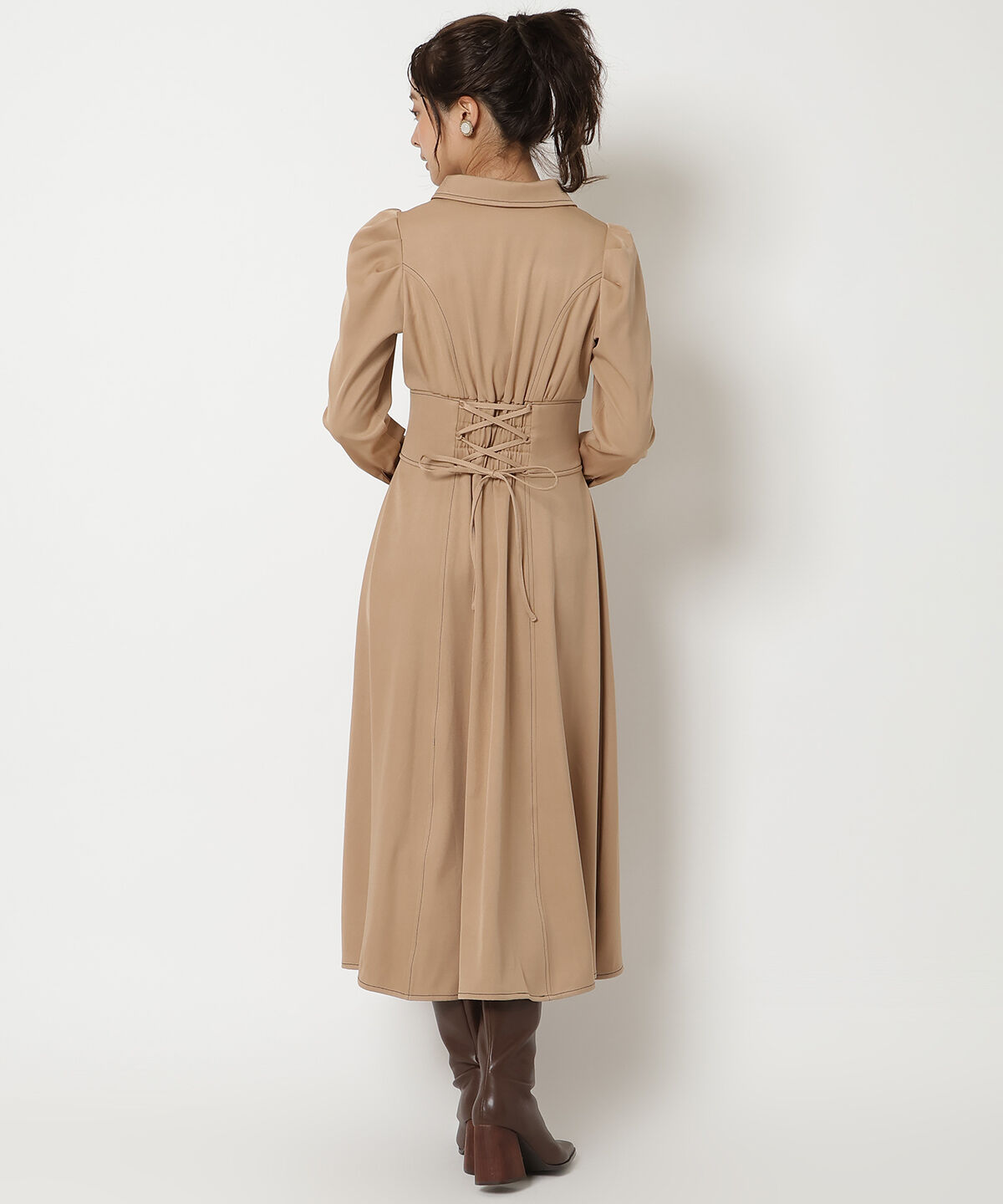 REDYAZEL「コルセットウエストシャツワンピース」|ワンピース|