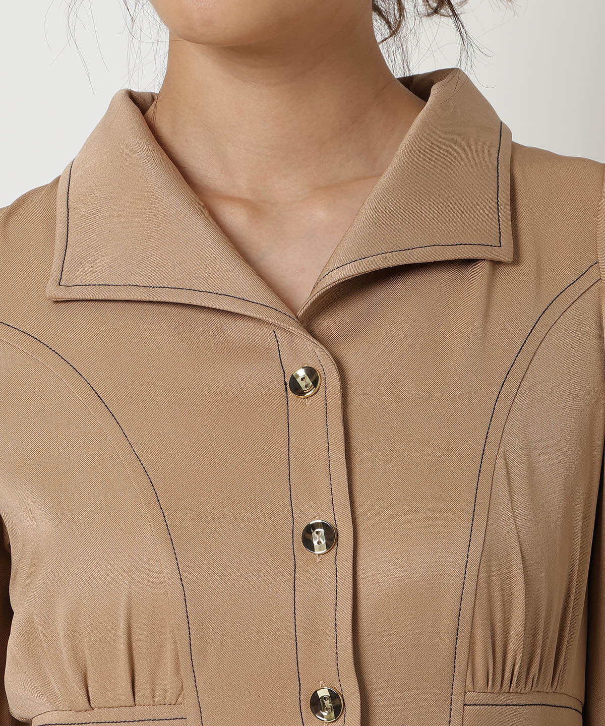 REDYAZEL「コルセットウエストシャツワンピース」|ワンピース|