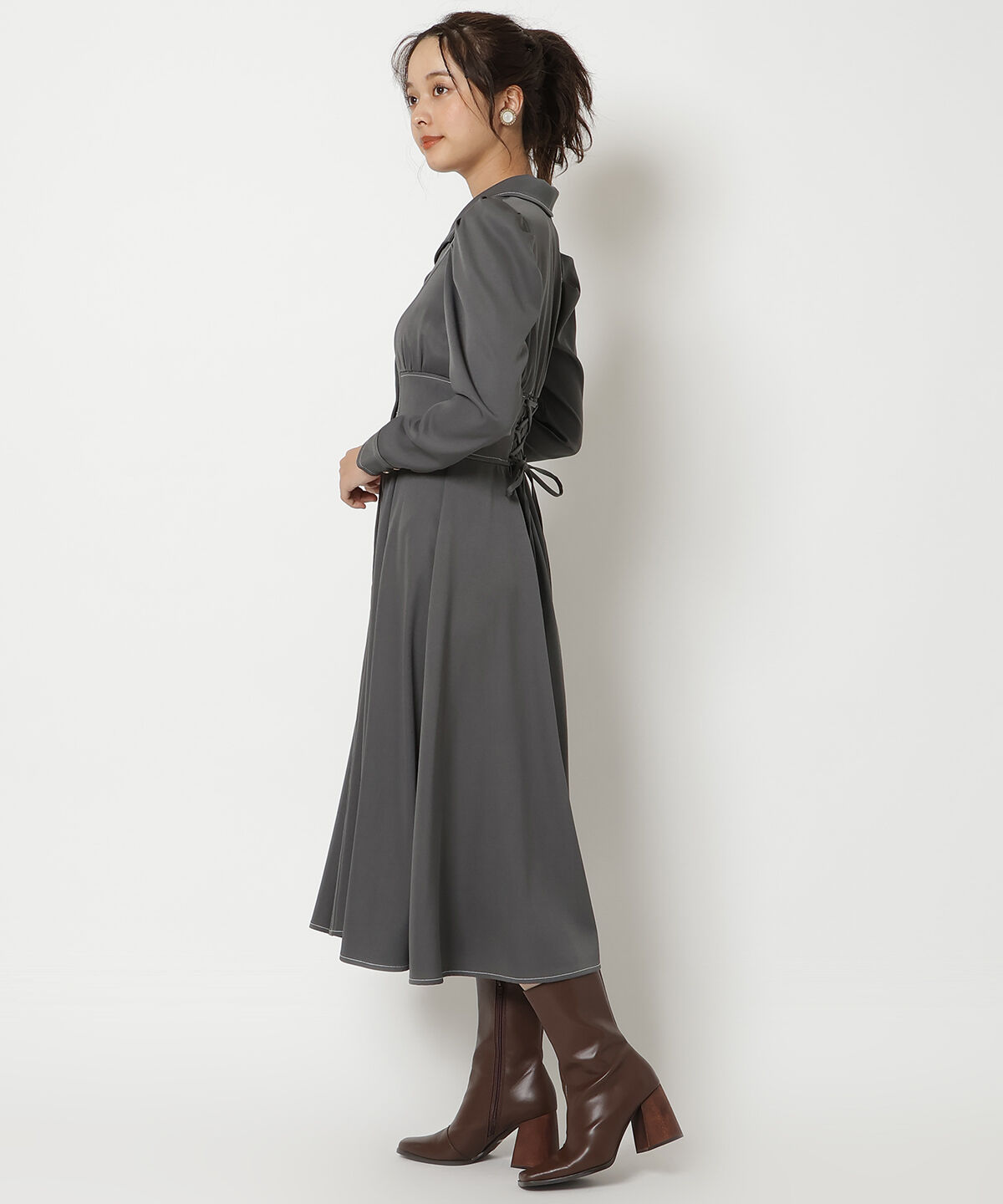 REDYAZEL「コルセットウエストシャツワンピース」|ワンピース|