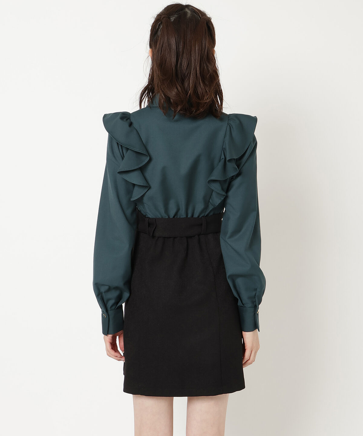 REDYAZEL「フリルシャツドッキングワンピース」|ワンピース|