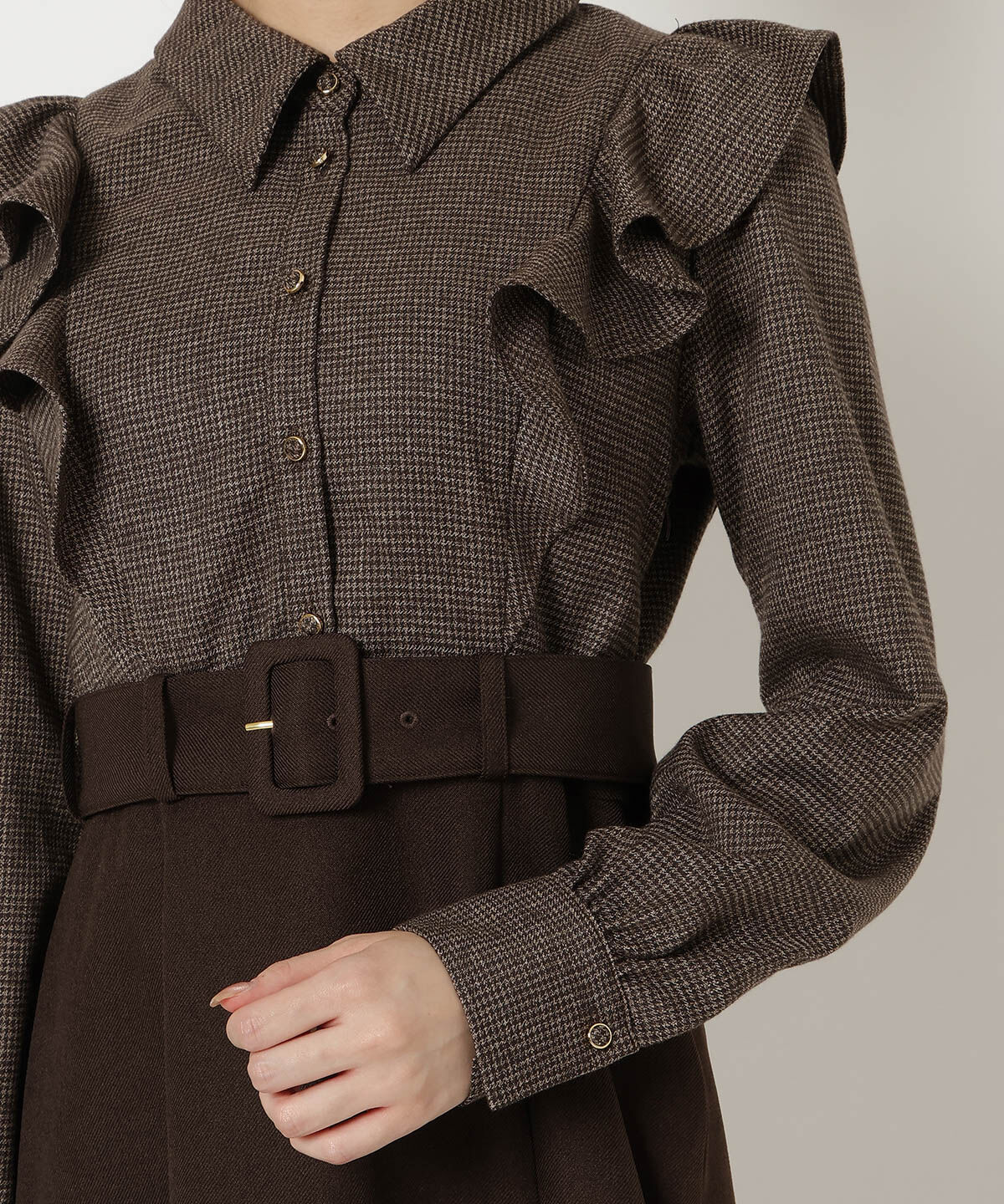 REDYAZEL「フリルシャツドッキングワンピース」|ワンピース|