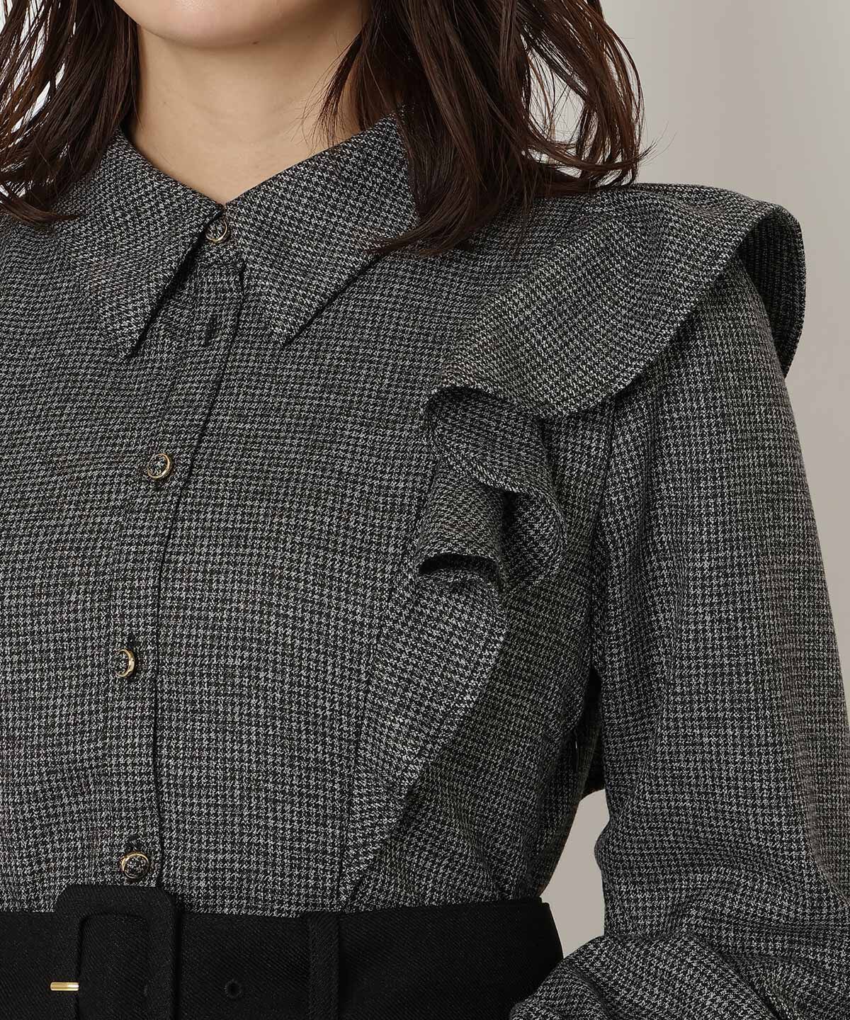 REDYAZEL「フリルシャツドッキングワンピース」|ワンピース|