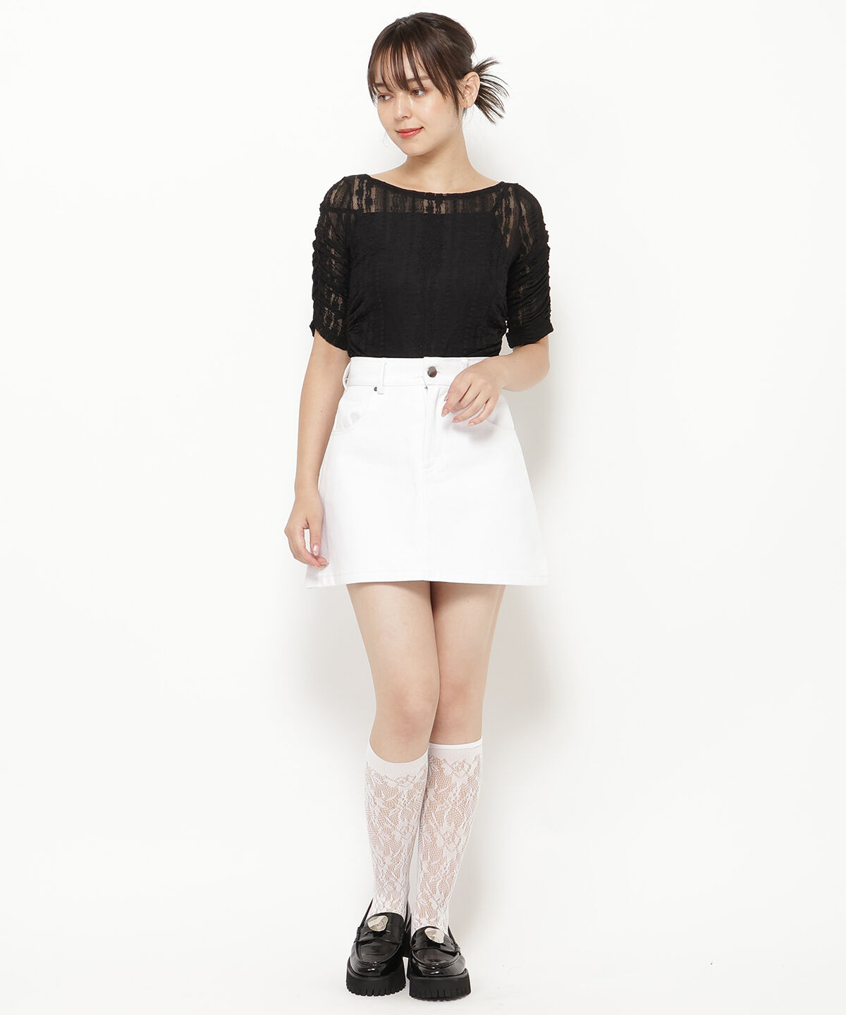 REDYAZEL「デニムライクAラインミニスカート」|スカート|