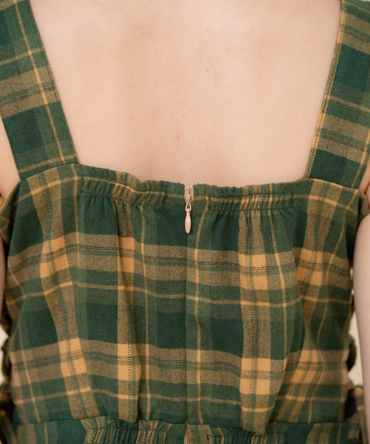 REDYAZEL「チェックドロストミニワンピース」|ワンピース|