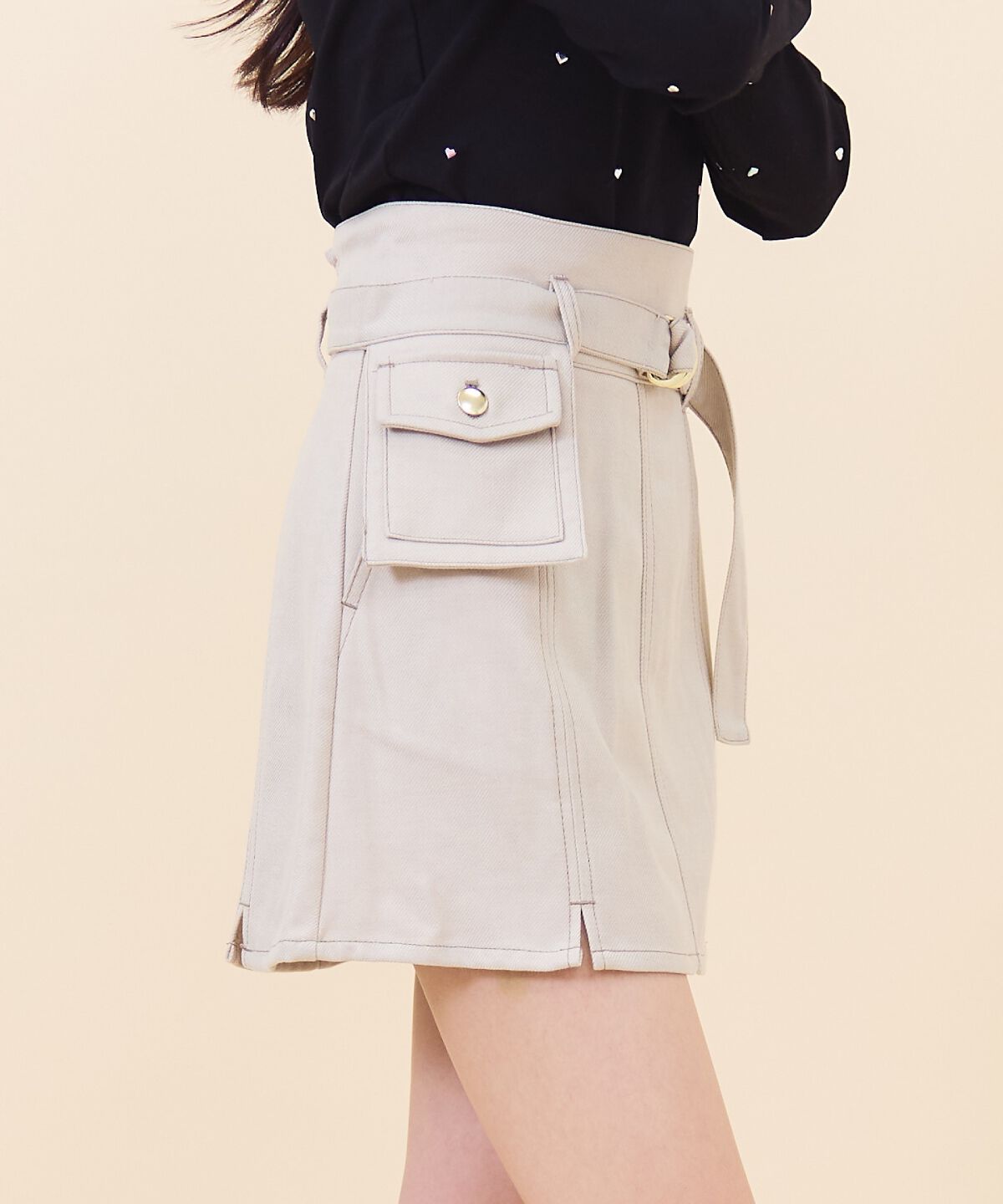 REDYAZEL「ポケットベルトミニスカート」|台形|