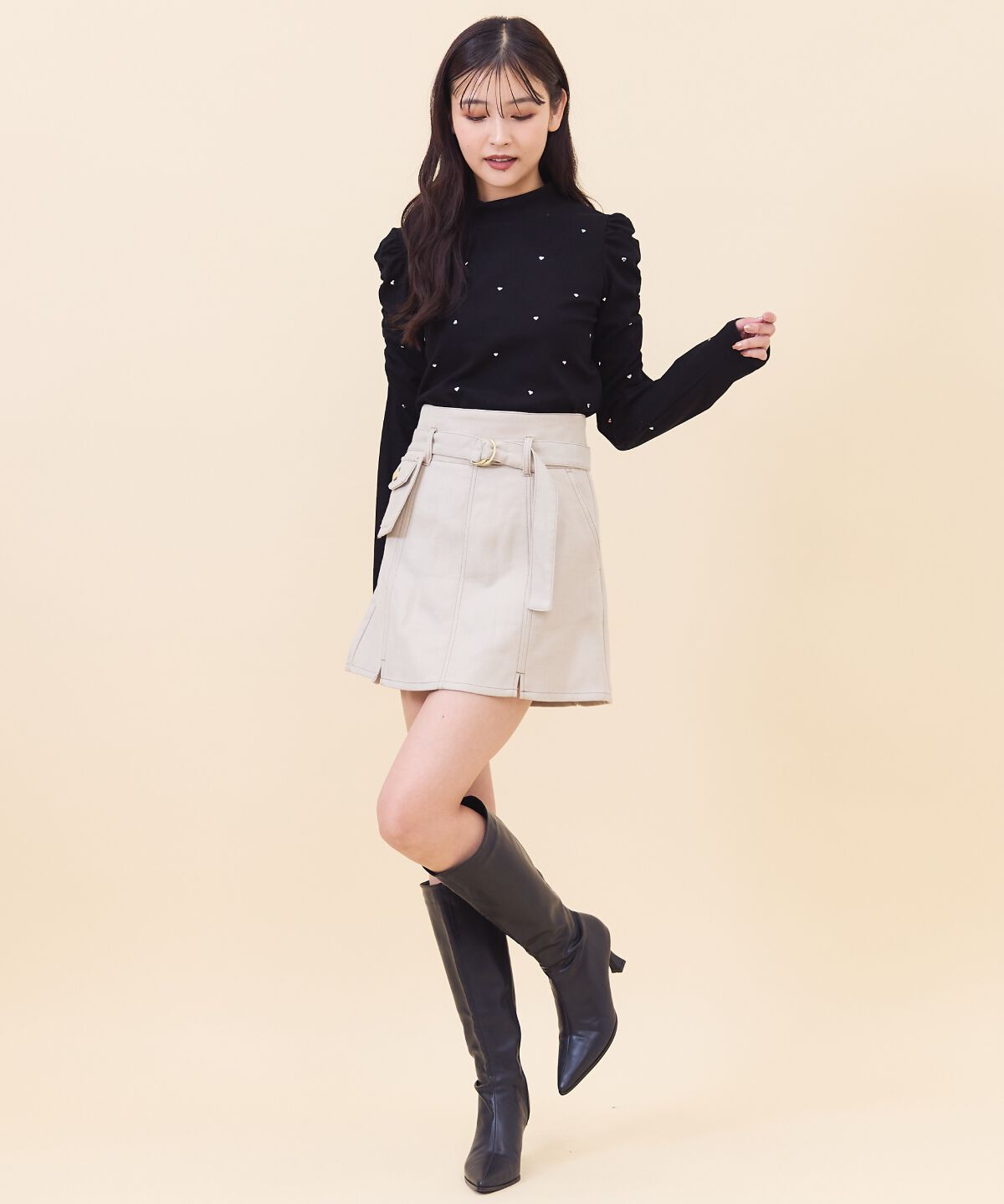 REDYAZEL「ポケットベルトミニスカート」|台形|