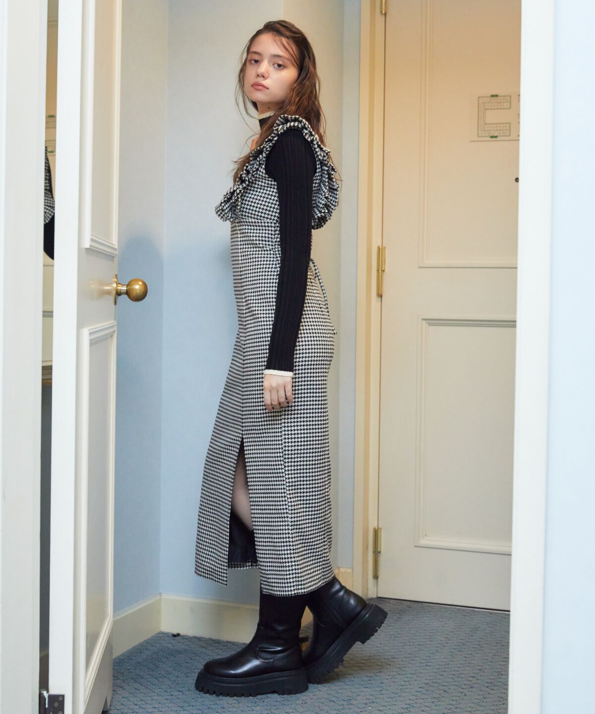 REDYAZEL「チドリフリルショルダージャンスカ」|ジャンパースカート|