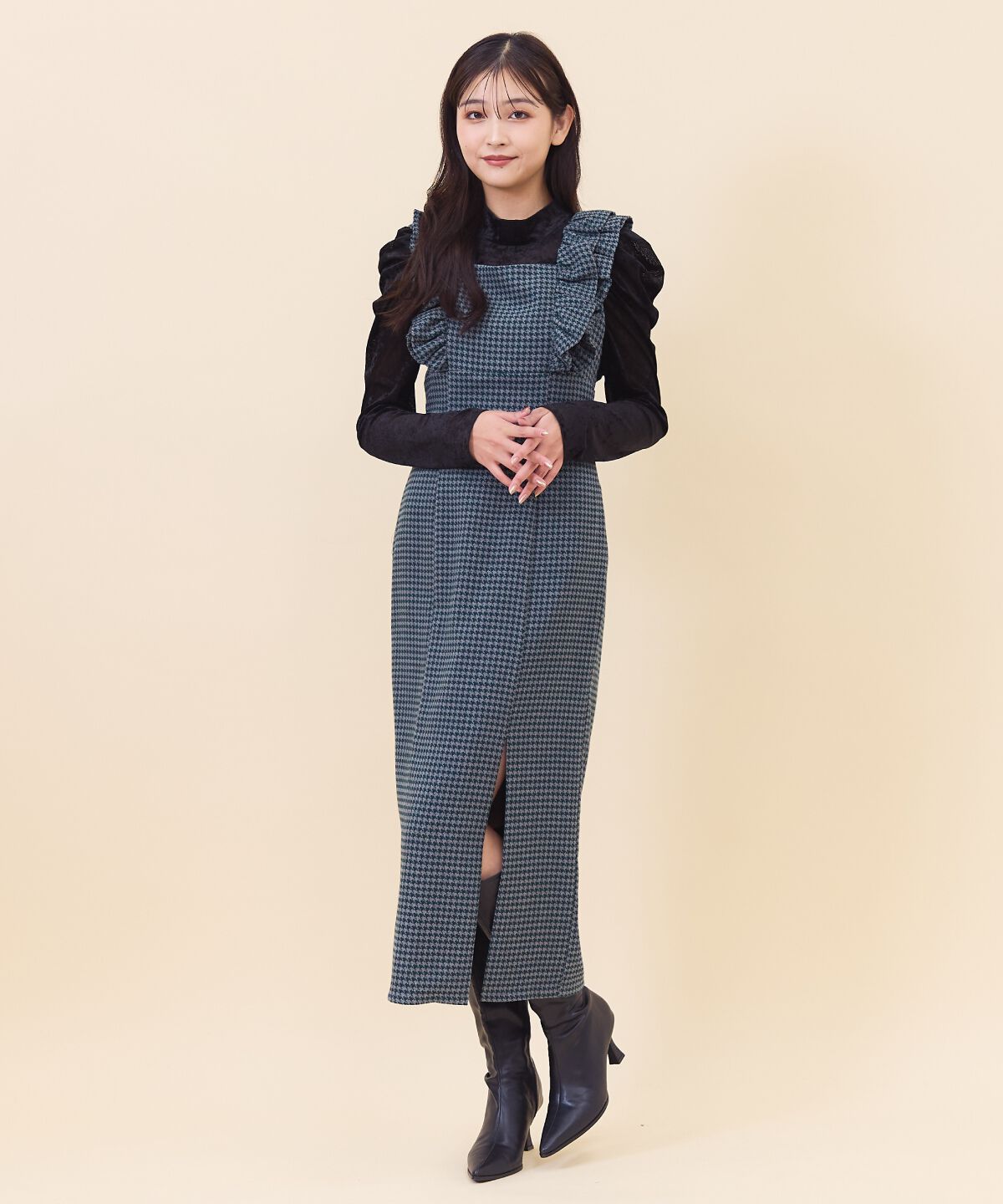 REDYAZEL「チドリフリルショルダージャンスカ」|ジャンパースカート|