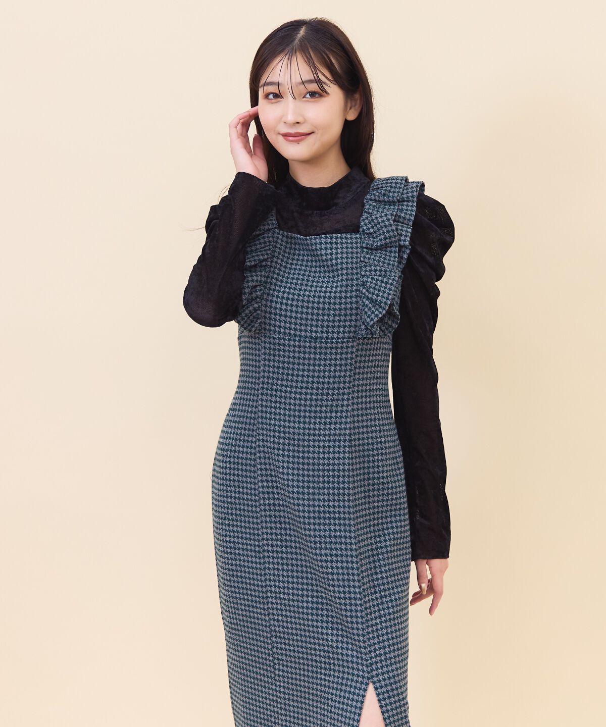 REDYAZEL「チドリフリルショルダージャンスカ」|ジャンパースカート|