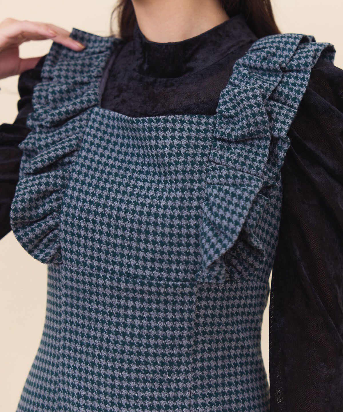 REDYAZEL「チドリフリルショルダージャンスカ」|ジャンパースカート|