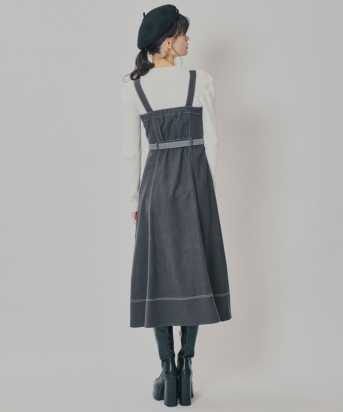 REDYAZEL「スエードライクショートジャケット&times;バイカラーワンピースセットアップ」|ワンピース|