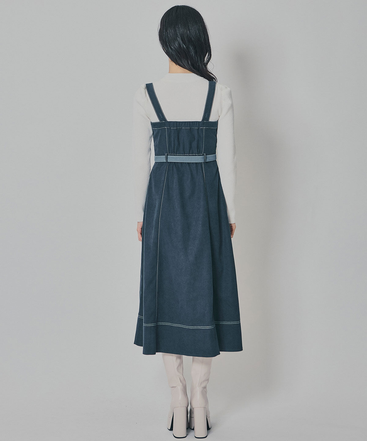 REDYAZEL「スエードライクショートジャケット&times;バイカラーワンピースセットアップ」|ワンピース|