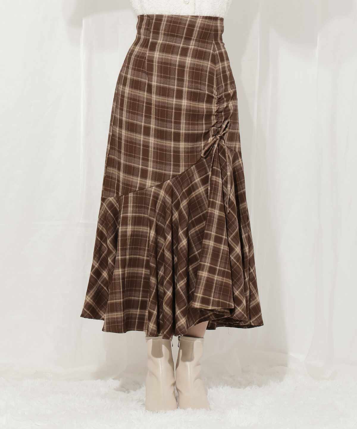 WILLSELECTION「アシメスリットギャザーマーメイドスカート」|フレア|