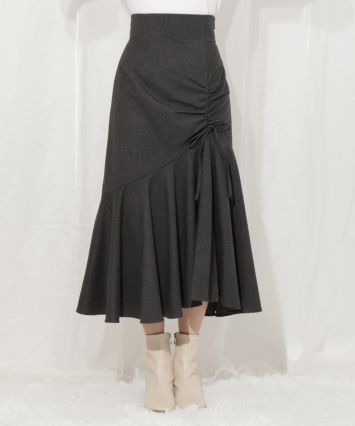 WILLSELECTION「アシメスリットギャザーマーメイドスカート」|フレア|