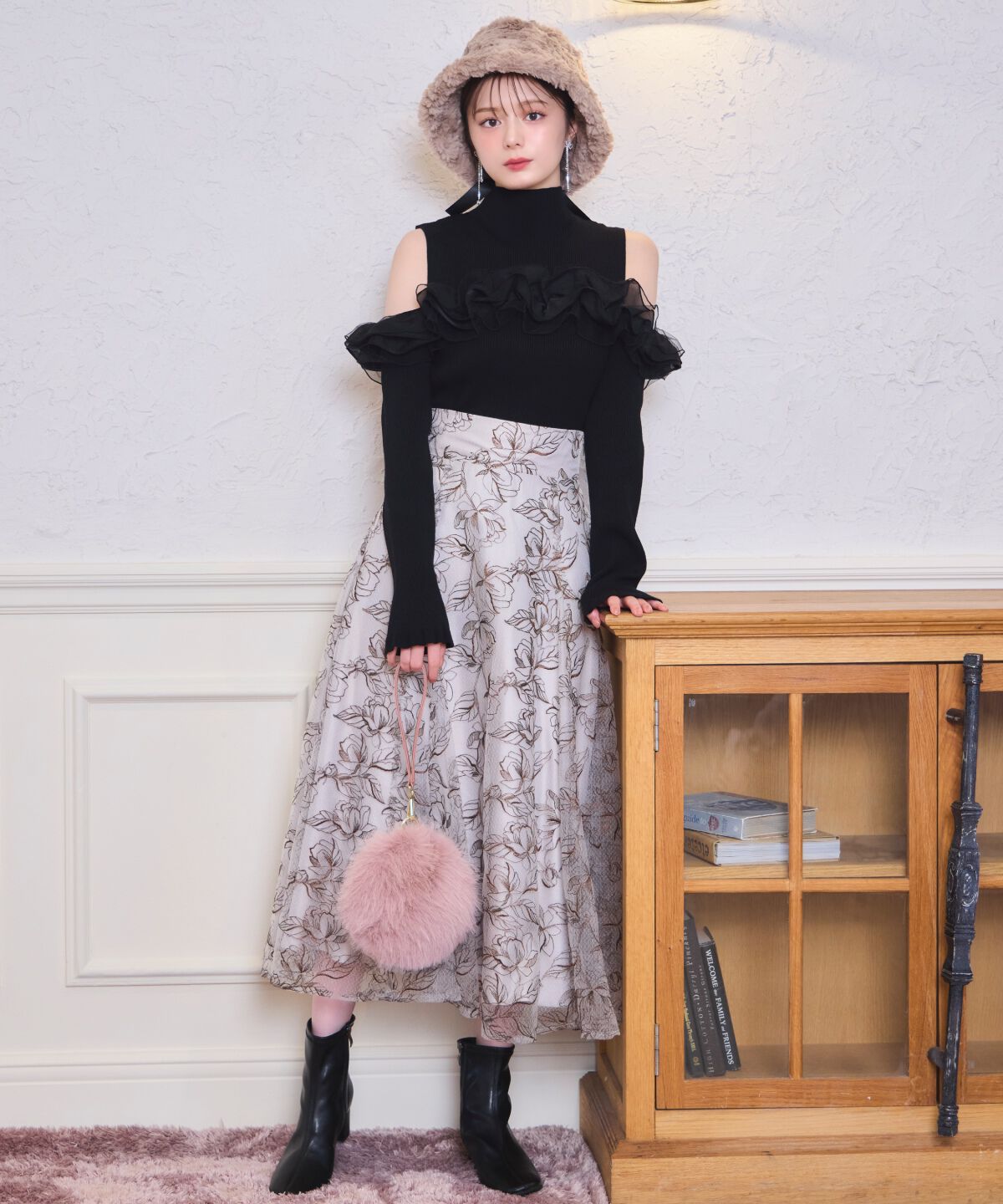 WILLSELECTION「オープンショルダーフリルトップス」|ニット・セーター|