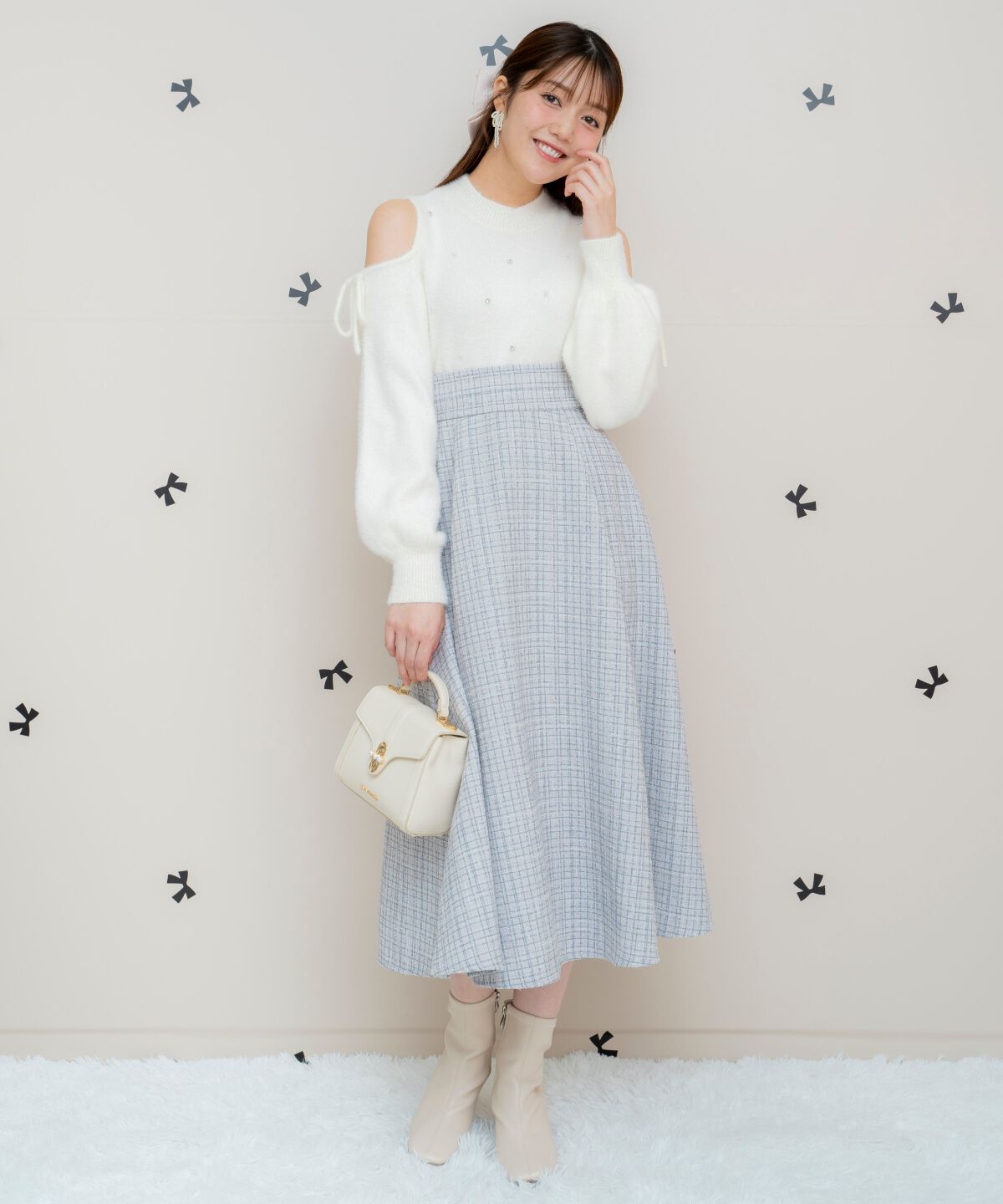 WILLSELECTION「オープンショルダーフェザーニット」|ニット・セーター|