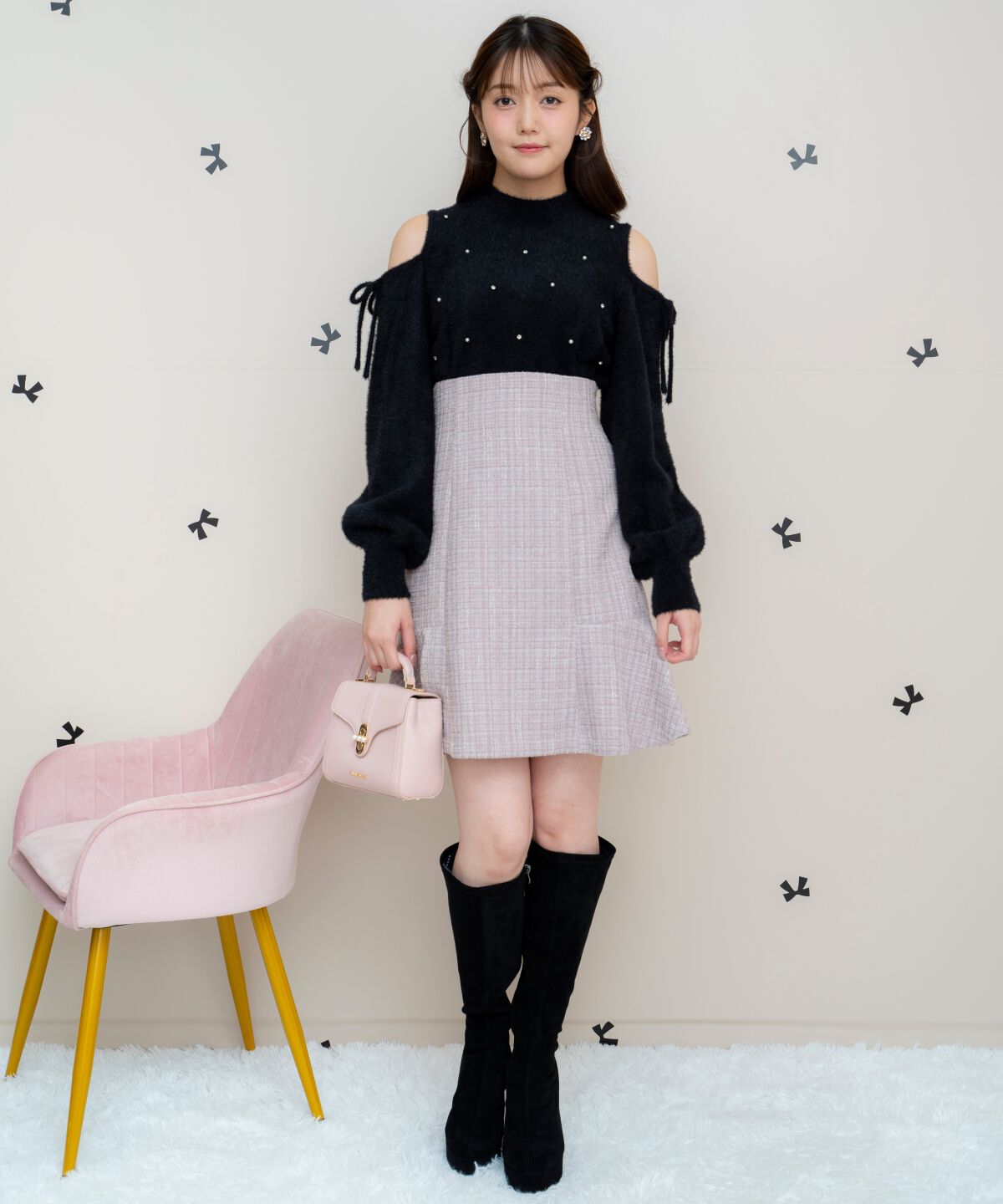 WILLSELECTION「オープンショルダーフェザーニット」|ニット・セーター|