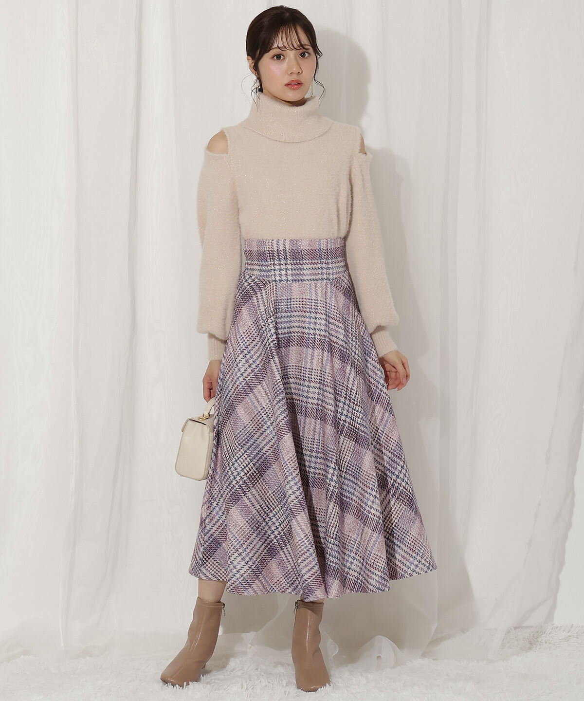 WILLSELECTION「ラメツイードフレアスカート」|フレア|
