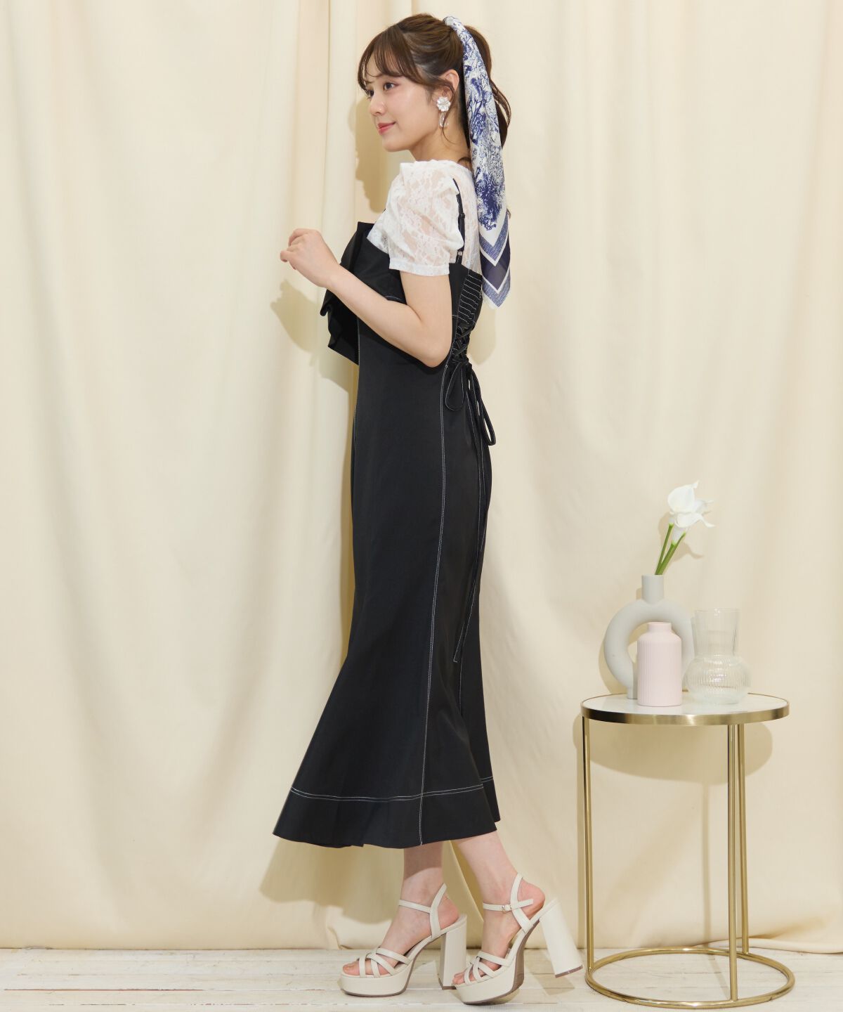 WILLSELECTION「ドレープリボンマーメイドジャンスカ」|ワンピース|