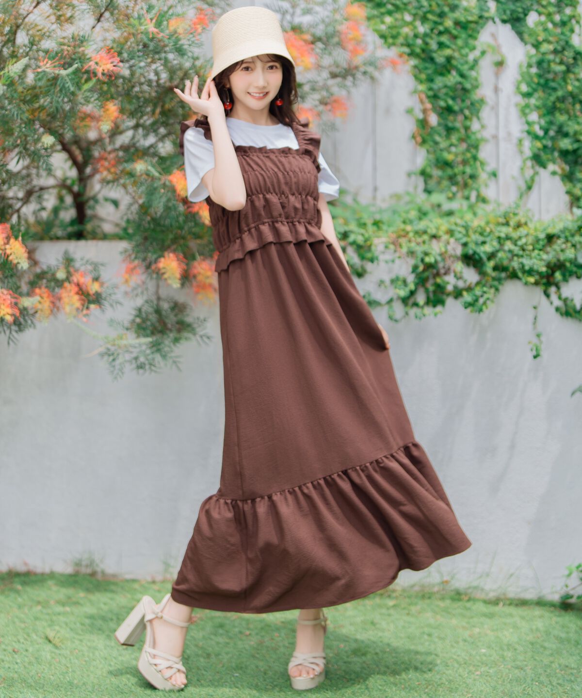 WILLSELECTION「肩フリルシャーリングワンピース」|ワンピース|