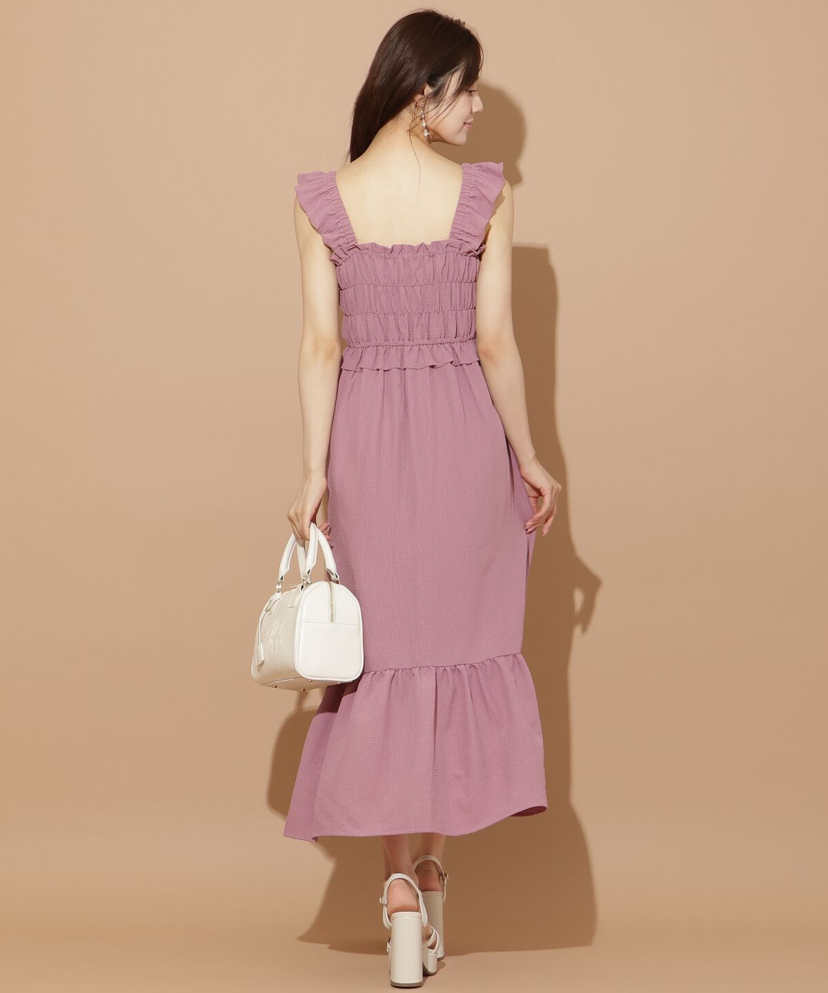 WILLSELECTION「肩フリルシャーリングワンピース」|ワンピース|