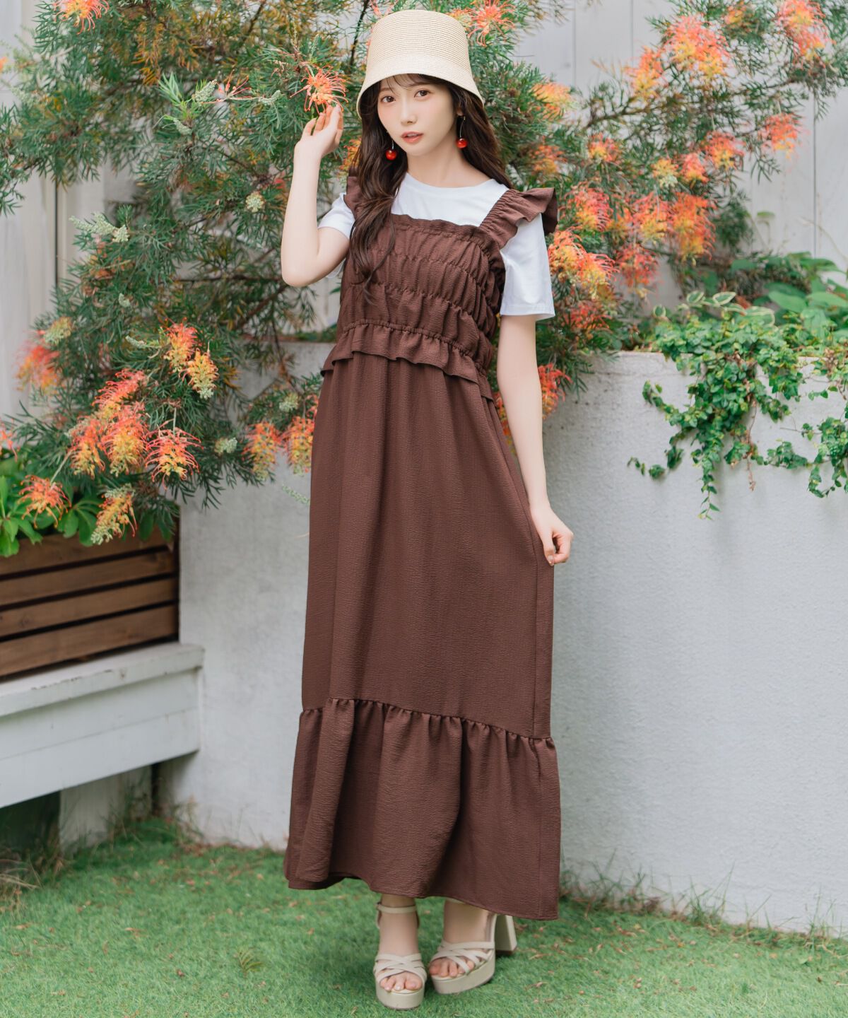 WILLSELECTION「肩フリルシャーリングワンピース」|ワンピース|