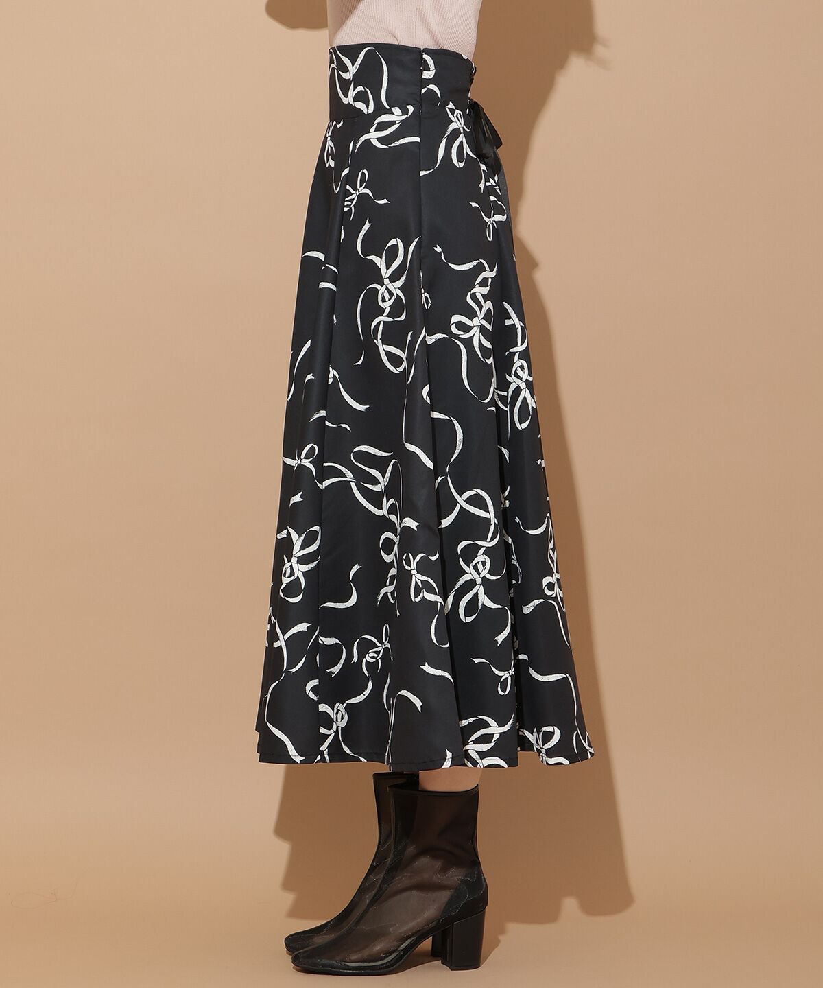 WILLSELECTION「リボンプリントフレアスカート」|フレア|