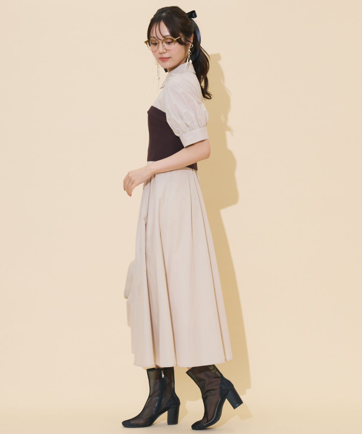 WILLSELECTION「ビスチェレイヤードタックシャツワンピース」|ワンピース|