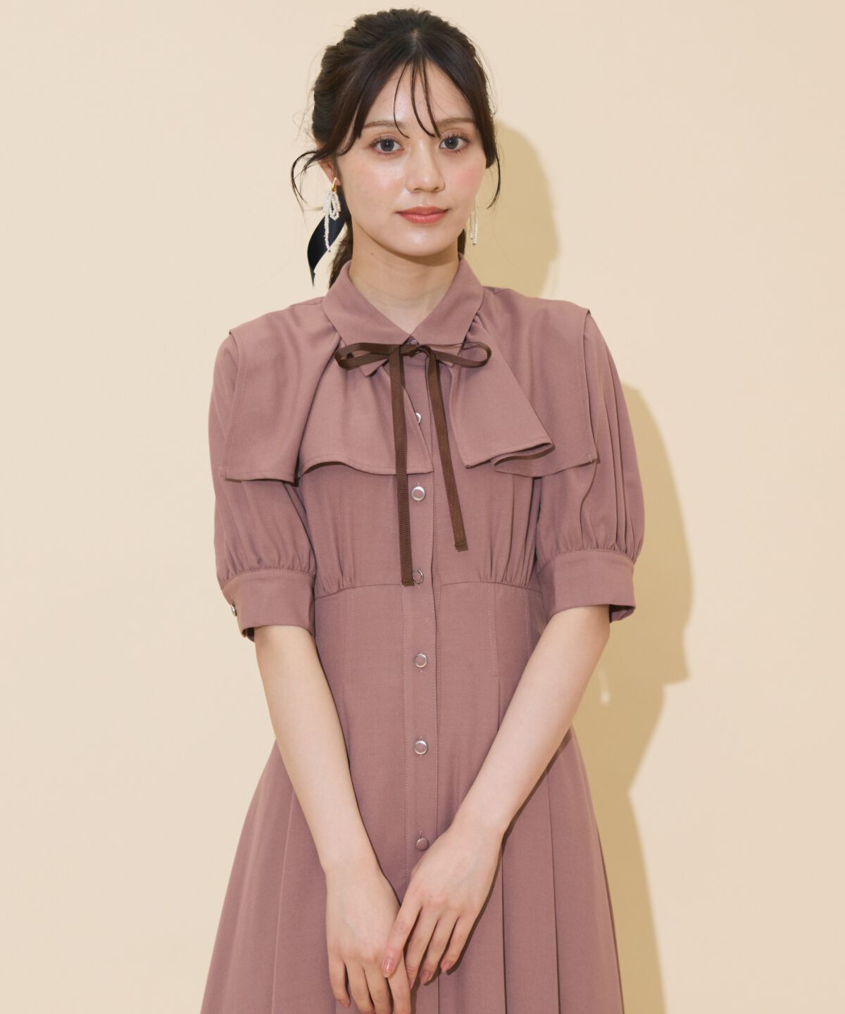 WILLSELECTION「スクエアラッフルシャツワンピース」|ワンピース|