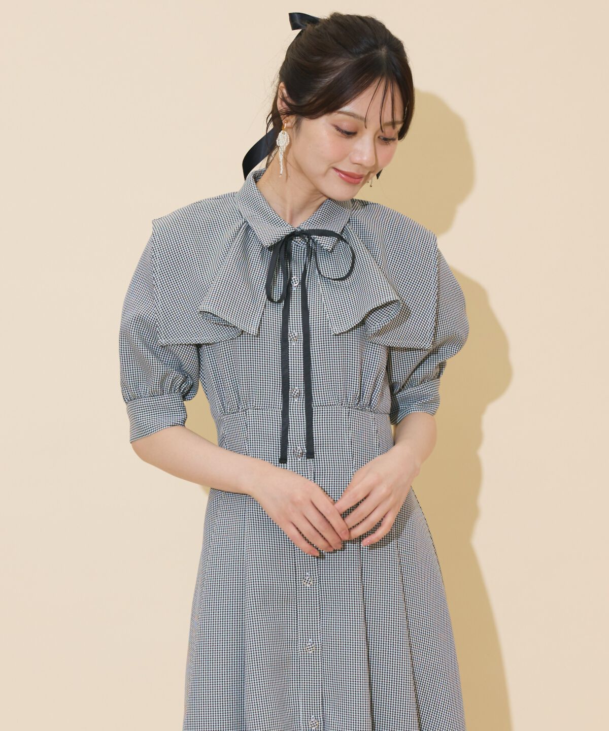 WILLSELECTION「スクエアラッフルシャツワンピース」|ワンピース|