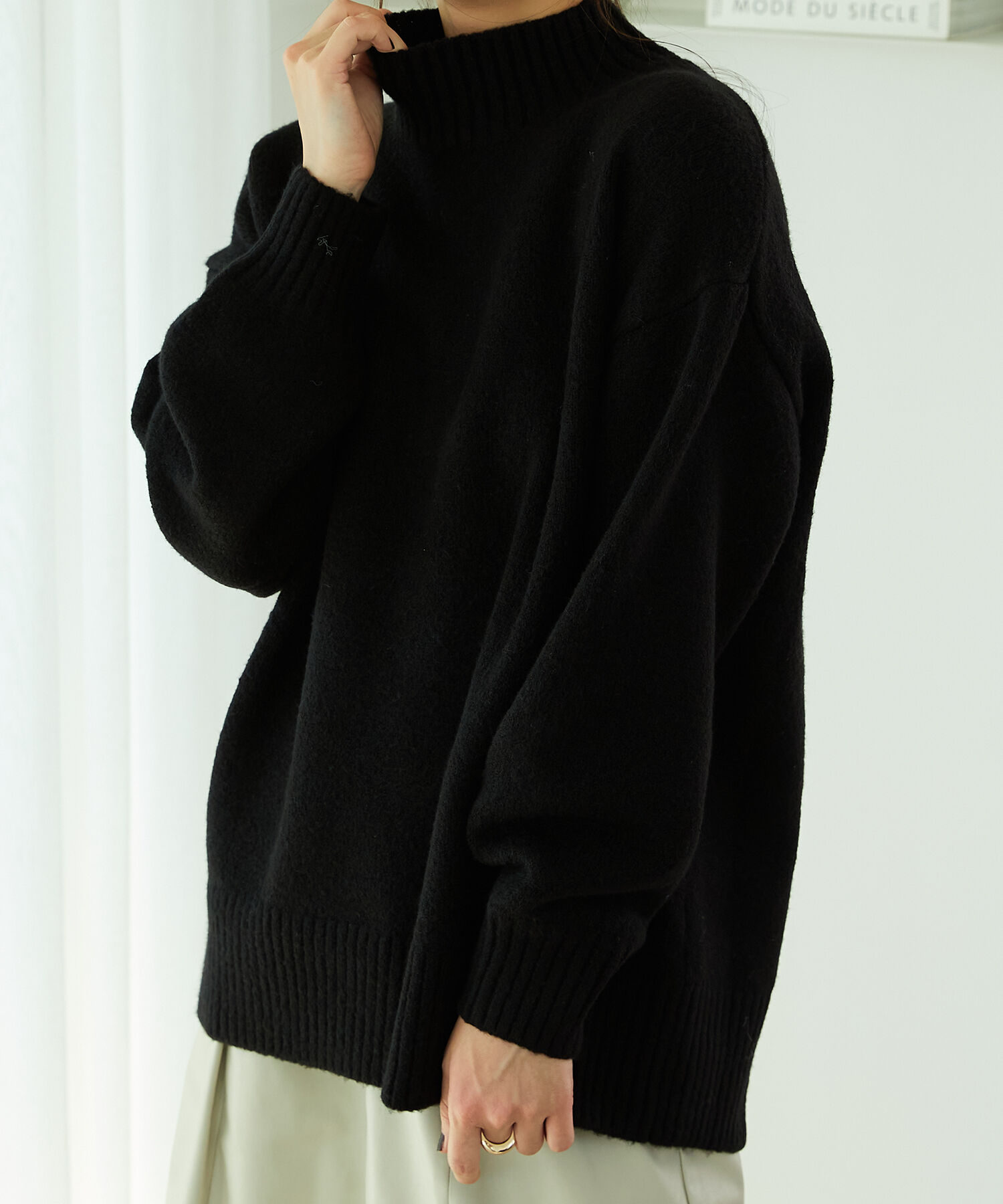 ORiental TRaffic「バックスリットニットプルオーバー/MO33N03」|ニット・セーター|BLACK