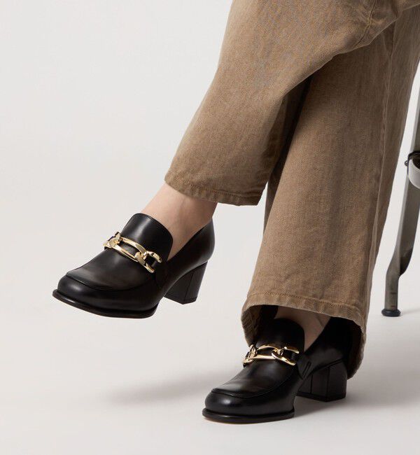 ODETTE E ODILE「チェーンヒールアップローファーパンプス55&uarr;」|パンプス|