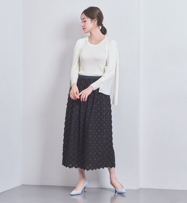 UNITED ARROWS「シルクリブ Uネック ニット」|ニット・セーター|