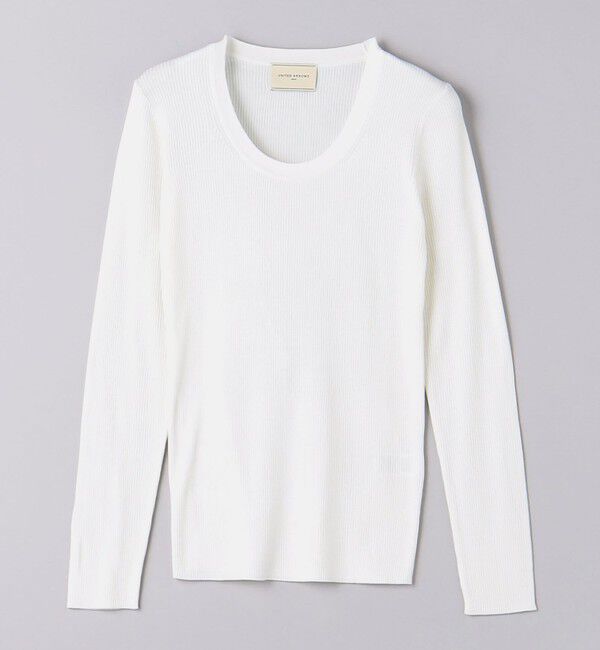 UNITED ARROWS「シルクリブ Uネック ニット」|ニット・セーター|