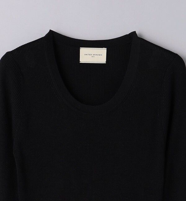UNITED ARROWS「シルクリブ Uネック ニット」|ニット・セーター|