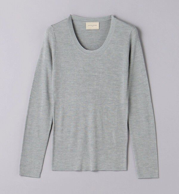 UNITED ARROWS「シルクリブ Uネック ニット」|ニット・セーター|