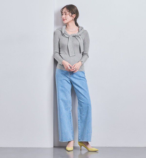 UNITED ARROWS「シルクリブ Uネック ニット」|ニット・セーター|