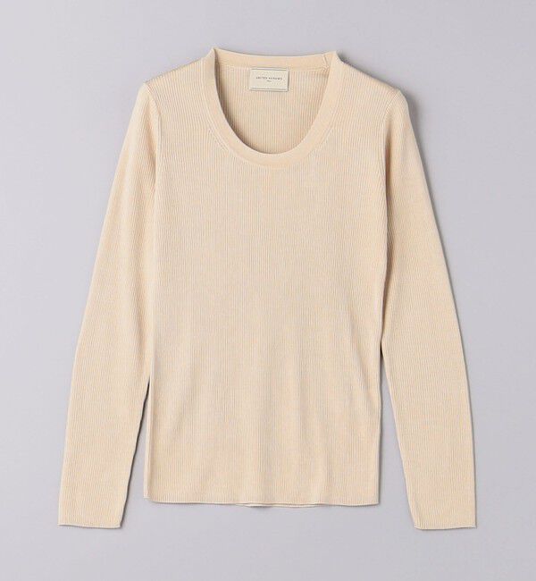 UNITED ARROWS「シルクリブ Uネック ニット」|ニット・セーター|