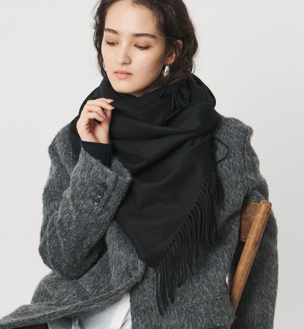 UNITED ARROWS「カシミヤ ソリッド ストール」|ストール|BLACK