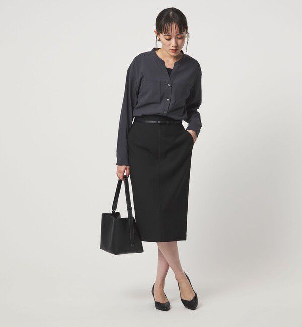 UNITED ARROWS green label relaxing「ダブルクロス タイト スカート ウォッシャブル ストレッチ」|タイト|