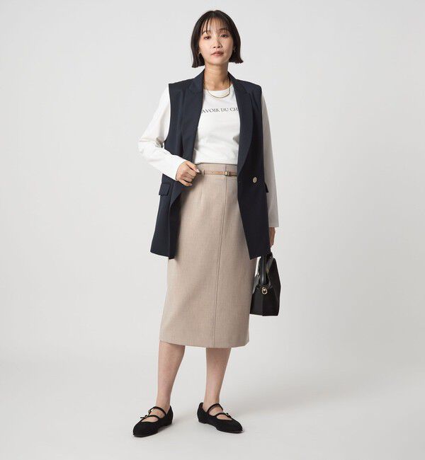 UNITED ARROWS green label relaxing「ダブルクロス タイト スカート ウォッシャブル ストレッチ」|タイト|