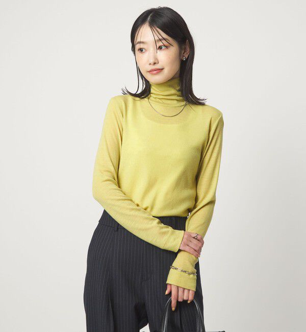 UNITED ARROWS green label relaxing「ウール フライス タートルネック カットソー ウォッシャブル」|Tシャツ・カットソー|YELLOW