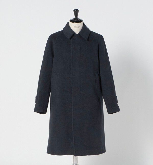 UNITED ARROWS green label relaxing「Ballis バリス モッサー バルカラー ネイビー ステンカラーコート」|ステンカラーコート|