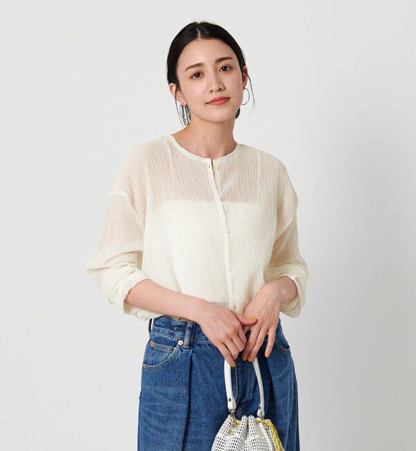 BEAUTY&YOUTH UNITED ARROWS「クレープ クルーネックカーディガン」|カーディガン|