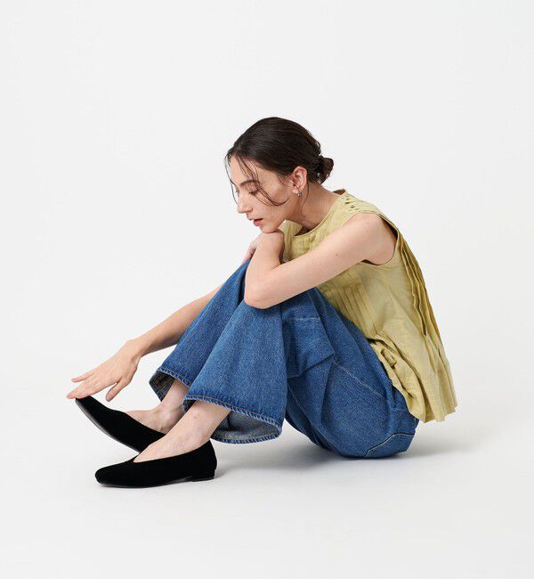 BEAUTY&YOUTH UNITED ARROWS「ギャザートゥ ベルベット フラットシューズ」|ローファー|