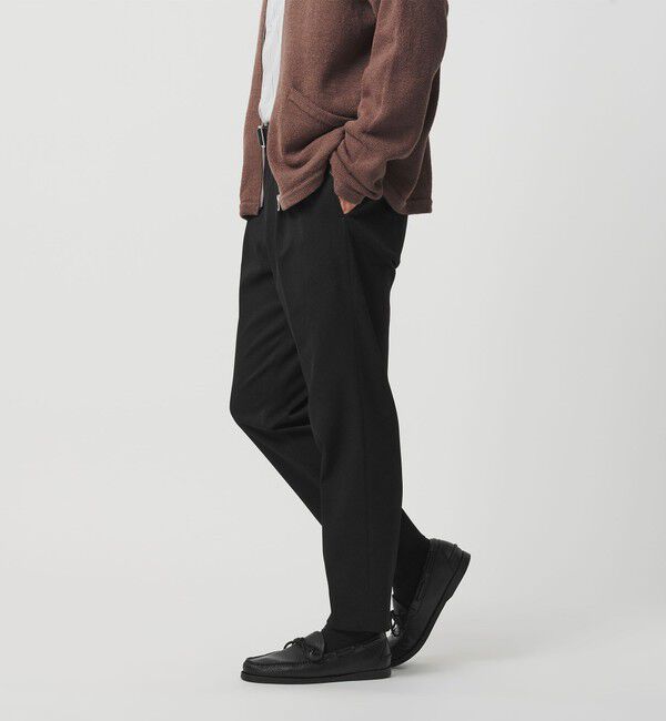 BEAUTY&YOUTH UNITED ARROWS「ツイル 1プリーツ テーパード パンツ NO.5 ヨコストレッチ」|チノ|BLACK