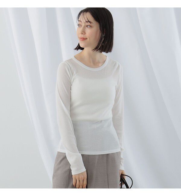 Ray BEAMS 「テレコ リブ クルーネック トップス」|Tシャツ・カットソー|