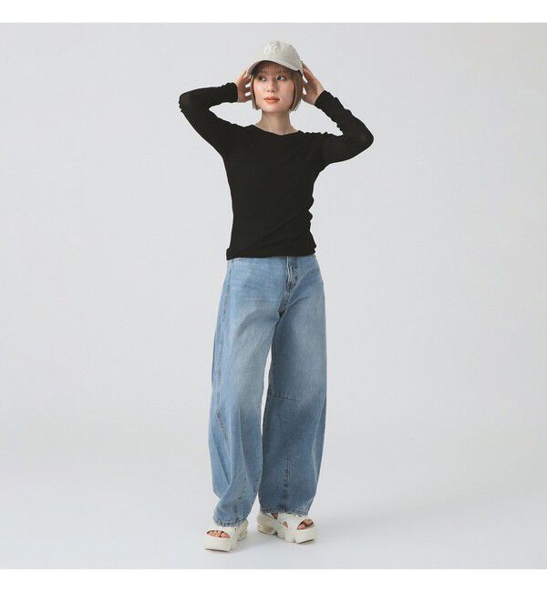 Ray BEAMS 「テレコ リブ クルーネック トップス」|Tシャツ・カットソー|