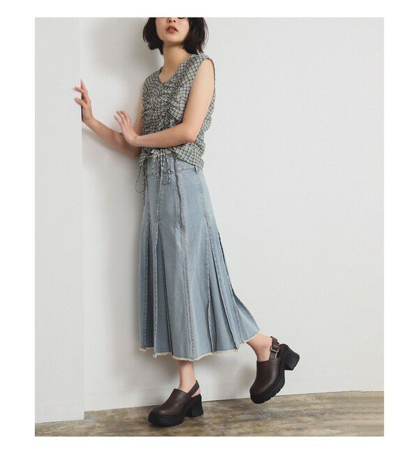 Ray BEAMS 「デニム タック ミディアム スカート」|スカート|